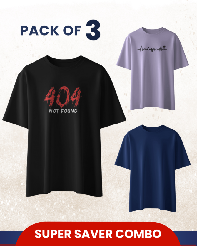 Casual T-shirt 404 Not found Pack of 3