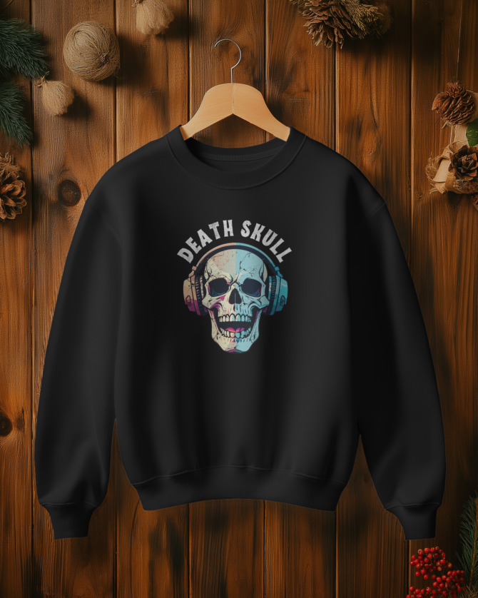 Teerov Luxe Unisex Cotton Graphic Sweatshirt | Death Skull