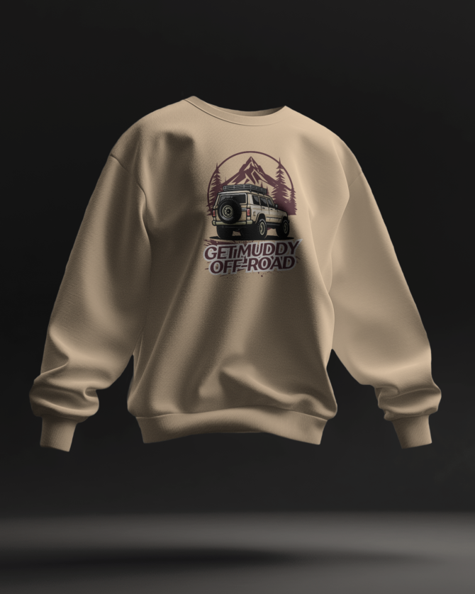 Teerov Luxe Unisex Cotton Graphic Sweatshirt | Off Muddy Offroad