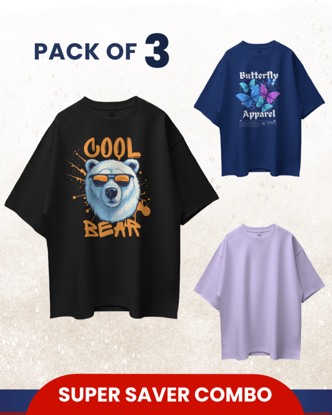 Oversized Cool bear pack of 3