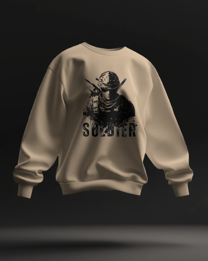 Teerov Luxe Unisex Cotton Graphic Sweatshirt | Soldier