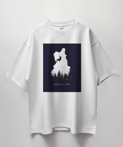 Teerov Oversized And Still I Rise Typography T-Shirt | Unisex Graphic Cotton Tee