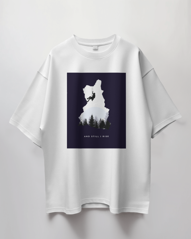 Teerov Oversized And Still I Rise Typography T-Shirt | Unisex Graphic Cotton Tee