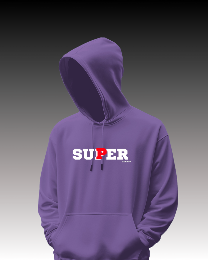 Teerov Luxe Oversized Hoodie |  SUPER Purple - Unisex Graphic Edition