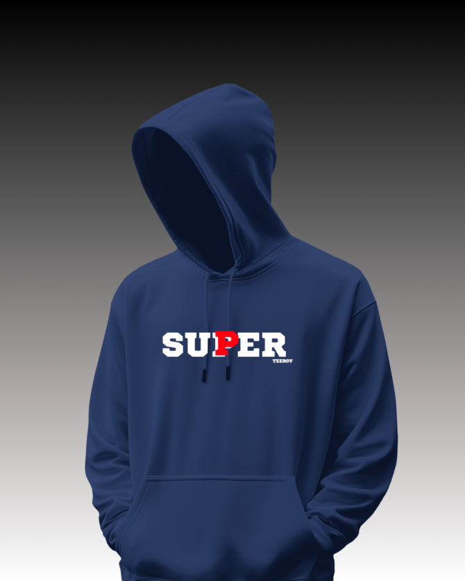 Teerov Luxe Oversized Hoodie | SUPER Blue - Unisex Graphic Edition