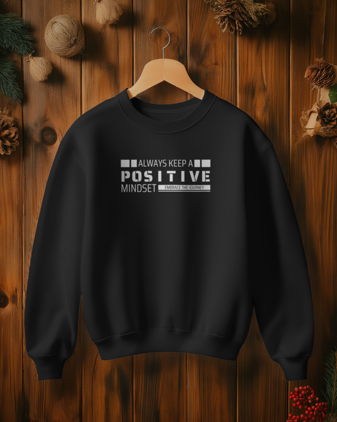 Teerov Luxe Unisex Cotton Graphic Sweatshirt | Always Stay Positive