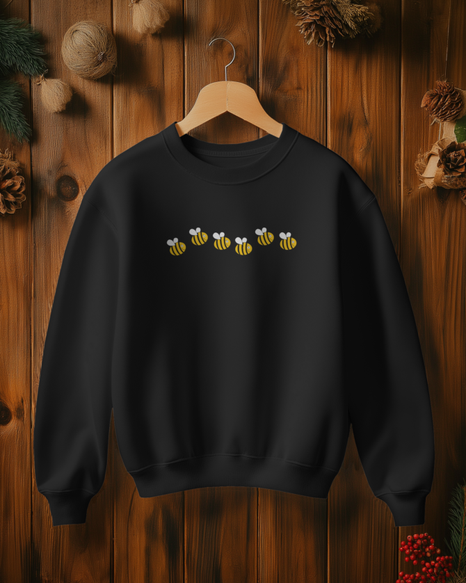 Teerov Luxe Unisex Cotton Graphic Sweatshirt | Bees Buzz