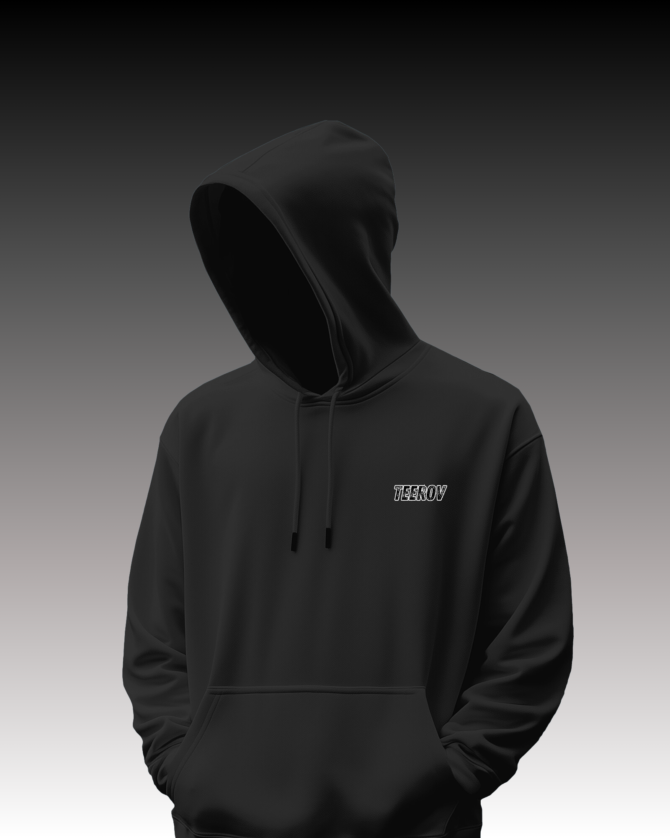 Teerov Luxe Oversized Hoodie |  Rock On Black - Unisex Graphic Edition