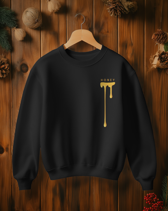 Teerov Luxe  Unisex Cotton Graphic Sweatshirt | Honey