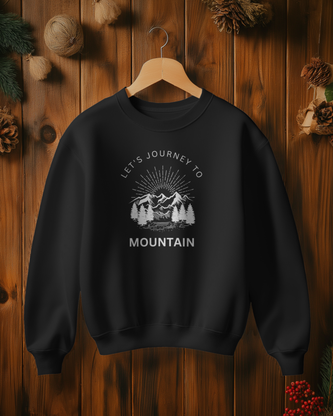 Teerov Luxe Unisex Cotton Graphic Sweatshirt | Mountain