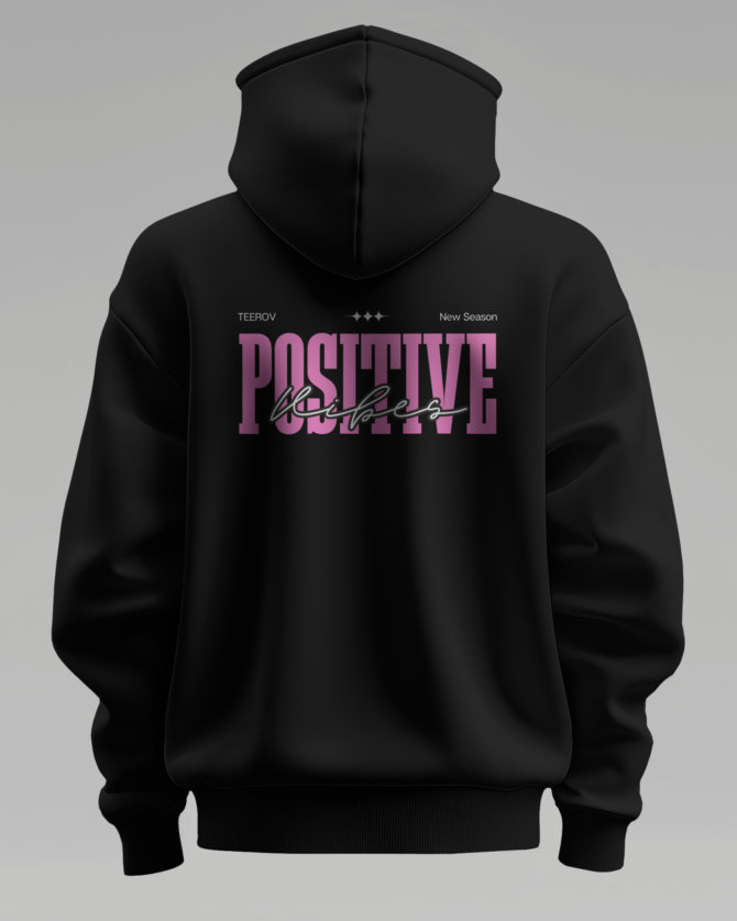Teerov Casual Style Positive Vibes Hoodie – Unisex Fit