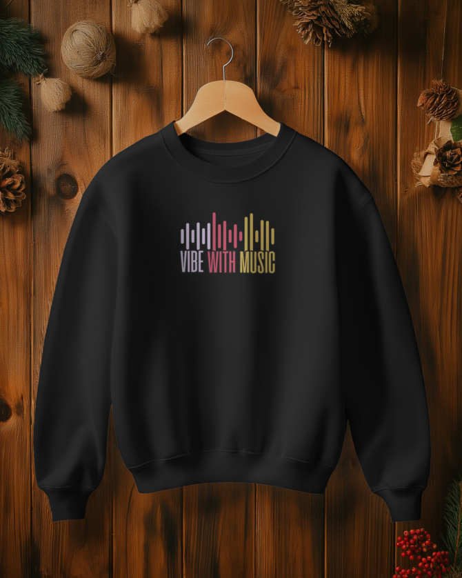 Teerov Luxe Unisex Cotton Graphic Sweatshirt | Vibe with Music