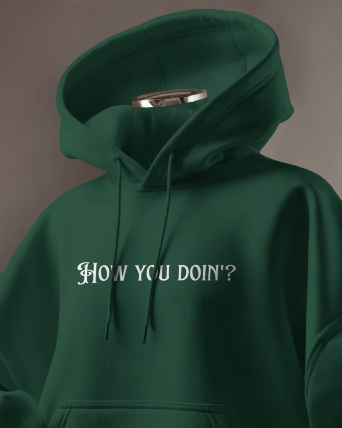 Teerov Luxe Oversized Hoodie | How You Doin - Unisex Graphic Edition