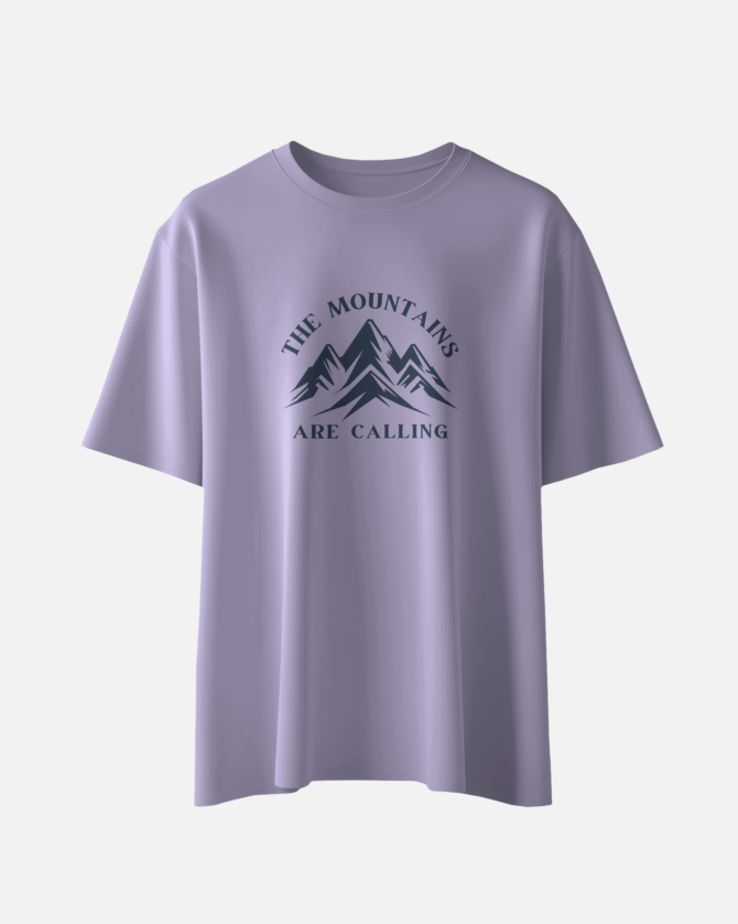 Teerov Regular Fit The Mountain Call Typography T-Shirt | Unisex Graphic Casual Cotton Design