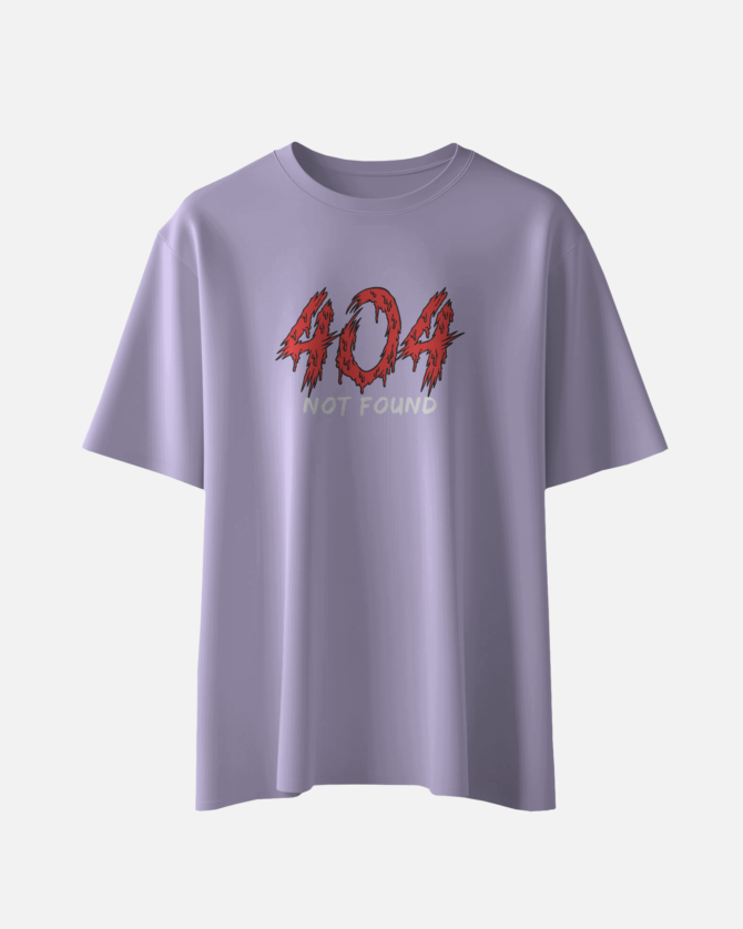 Teerov Casual Regular Fit 404 Not Found Typography T-Shirt | Casual Cotton Graphic Design