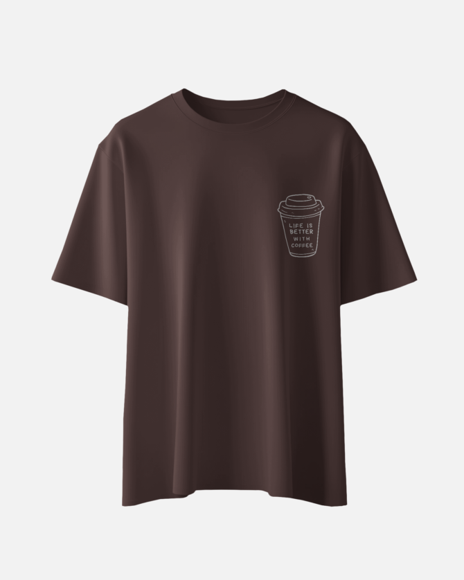 Teerov Regular Fit Cotton T-Shirt | Have Coffee Graphic Typography for Unisex