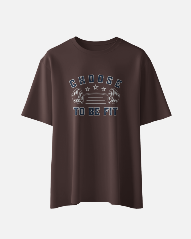 Teerov Regular Choose To Be Fit Typography T-Shirt | Unisex Graphic Premium Cotton Design