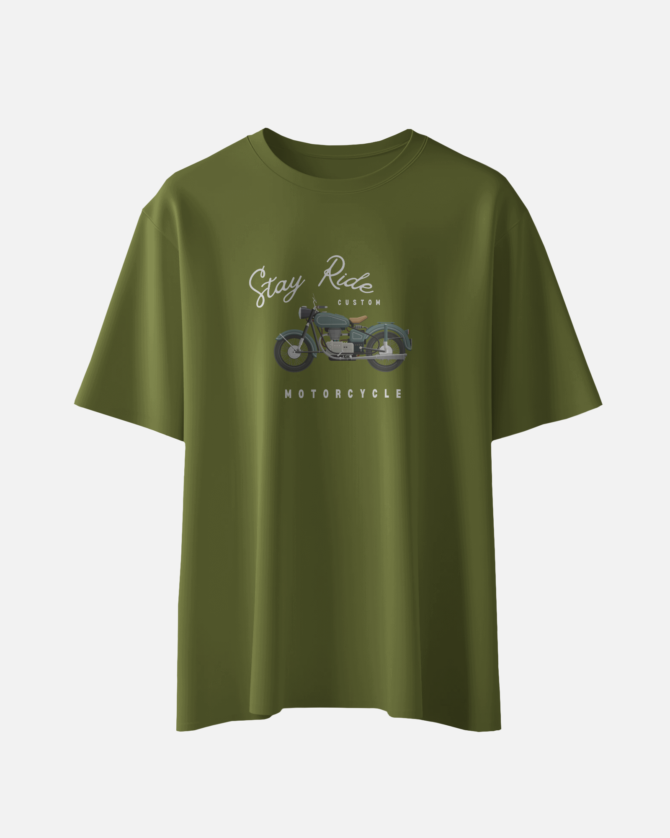 Teerov Regular Fit Stay ride Typography T-Shirt | Unisex Graphic Casual Cotton Design