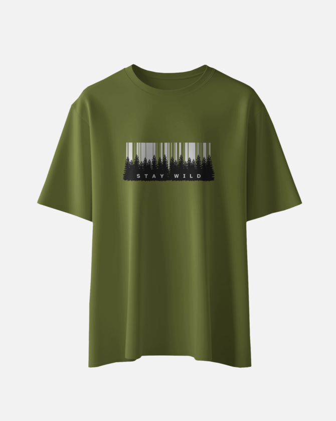 Teerov Regular Fit Stay Wild Typography T-Shirt | Unisex Graphic Casual Cotton Design