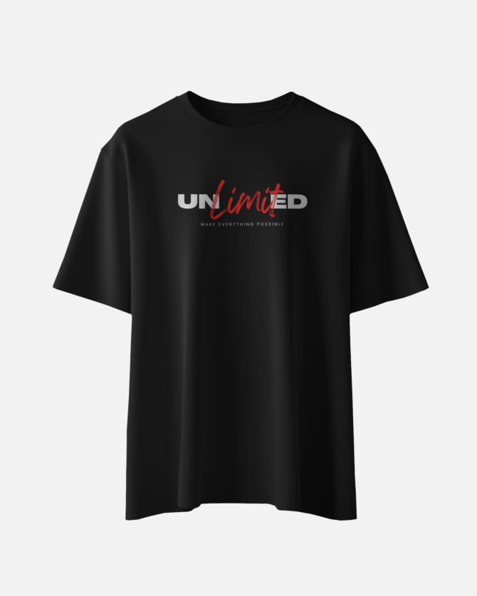 Teerov Regular Fit Unlimited Typography T-Shirt | Unisex Graphic Casual Cotton Design
