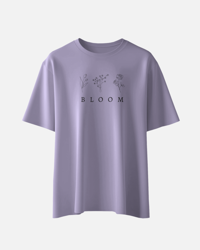 Teerov Casual Regular Fit Bloom Typography T-Shirt | Casual Cotton Graphic Design